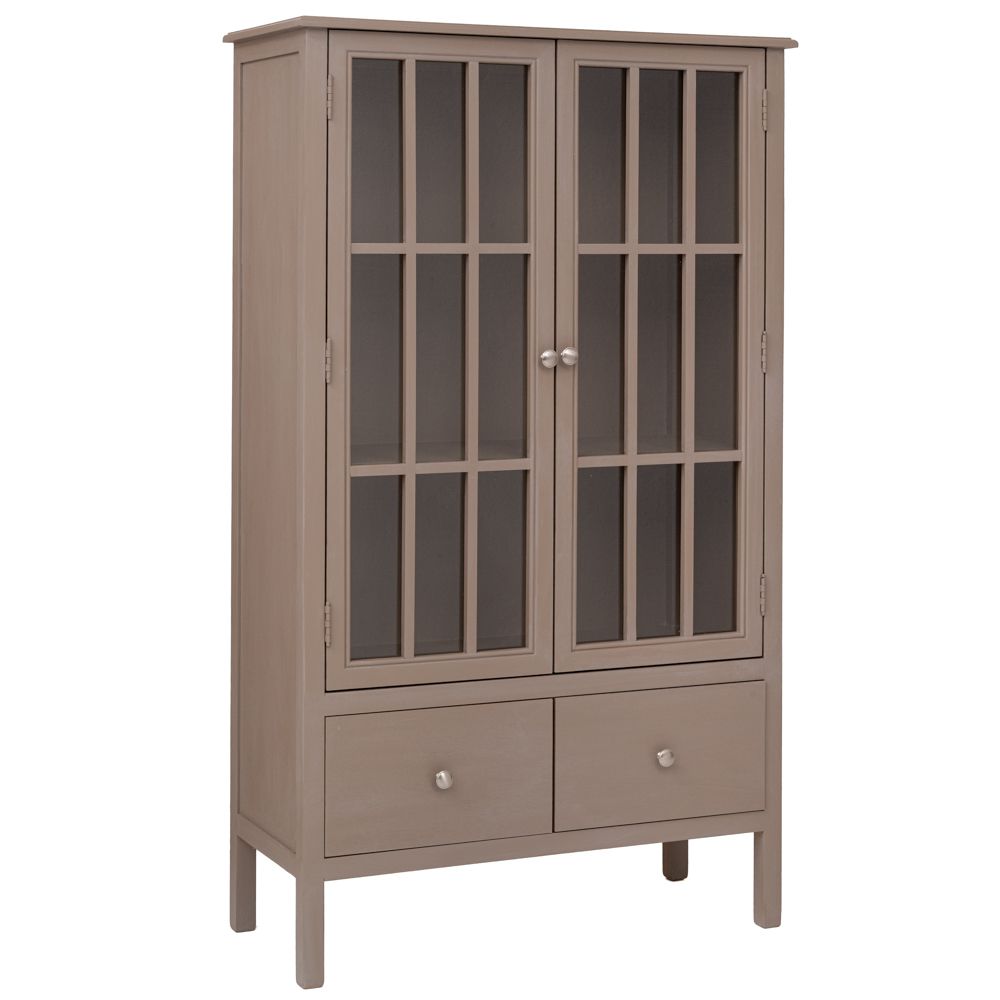 Ραφιέρα Δίφυλλη Ξύλινη Γκρι Με Γυαλί 80,5x35x135εκ. iliadis 92604 (Υλικό: Ξύλο, Χρώμα: Γκρι) - Iliadis - il_92604