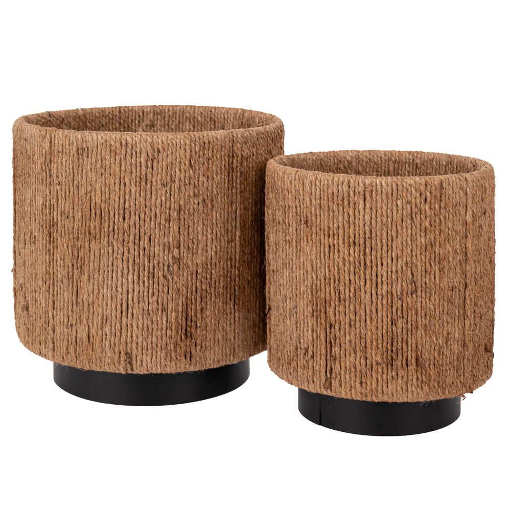 Κασπώ Σετ 2τμχ Μεταλλικό Μαύρο Με Γιούτα 21x22εκ.-18x16εκ. iliadis 93116 (Υλικό: Μεταλλικό, Χρώμα: Μαύρο) - Iliadis - il_93116