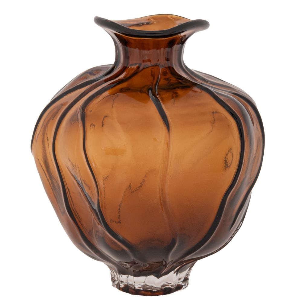 Βάζο Γυάλινο Καφέ Φ21x23εκ. iliadis 91691 (Υλικό: Γυαλί, Χρώμα: Καφέ) - Iliadis - il_91691