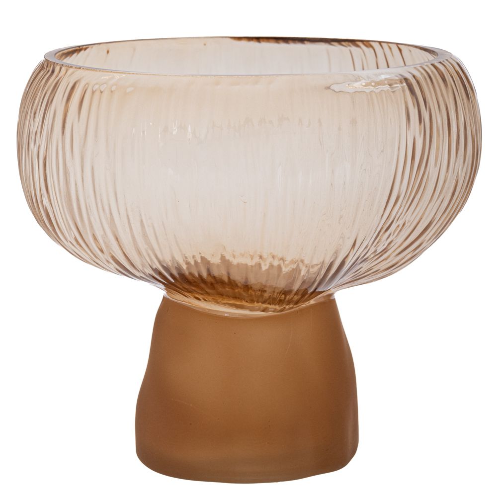Διακοσμητικό Μπωλ Μελί Με Matte Καφέ Βάση Φ20x19εκ. iliadis 91699 (Υλικό: Γυαλί, Χρώμα: Καφέ) - Iliadis - il_91699