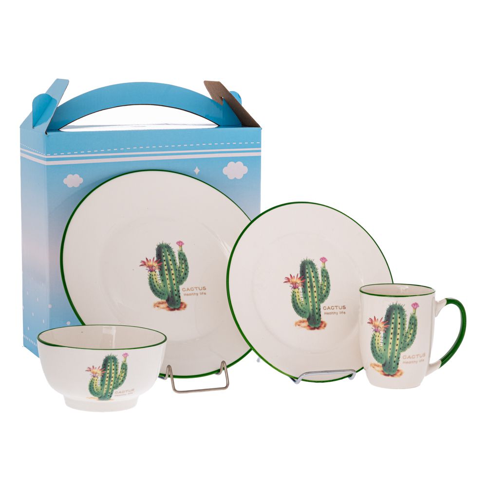 Σετ Φαγητού 4τμχ Με Κάκτους Κεραμικό iliadis 91894 (Υλικό: Κεραμικό) - Iliadis - il_91894