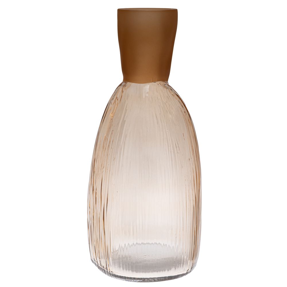 Βάζο Γυάλινο Μελί Με Matte Καφέ Βάση Φ15x34εκ. iliadis 91698 (Υλικό: Γυαλί, Χρώμα: Καφέ) - Iliadis - il_91698