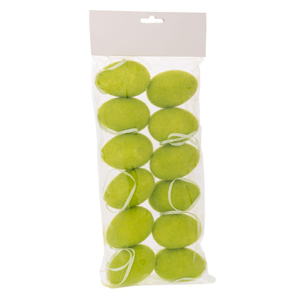 Σετ 12τμχ Αυγά Κρεμαστά Χνουδωτά Σε Σακούλα Πράσινα 4x6εκ. iliadis 92450 (Σετ 4 Τεμάχια) (Χρώμα: Πράσινο ) - Iliadis - il_92450