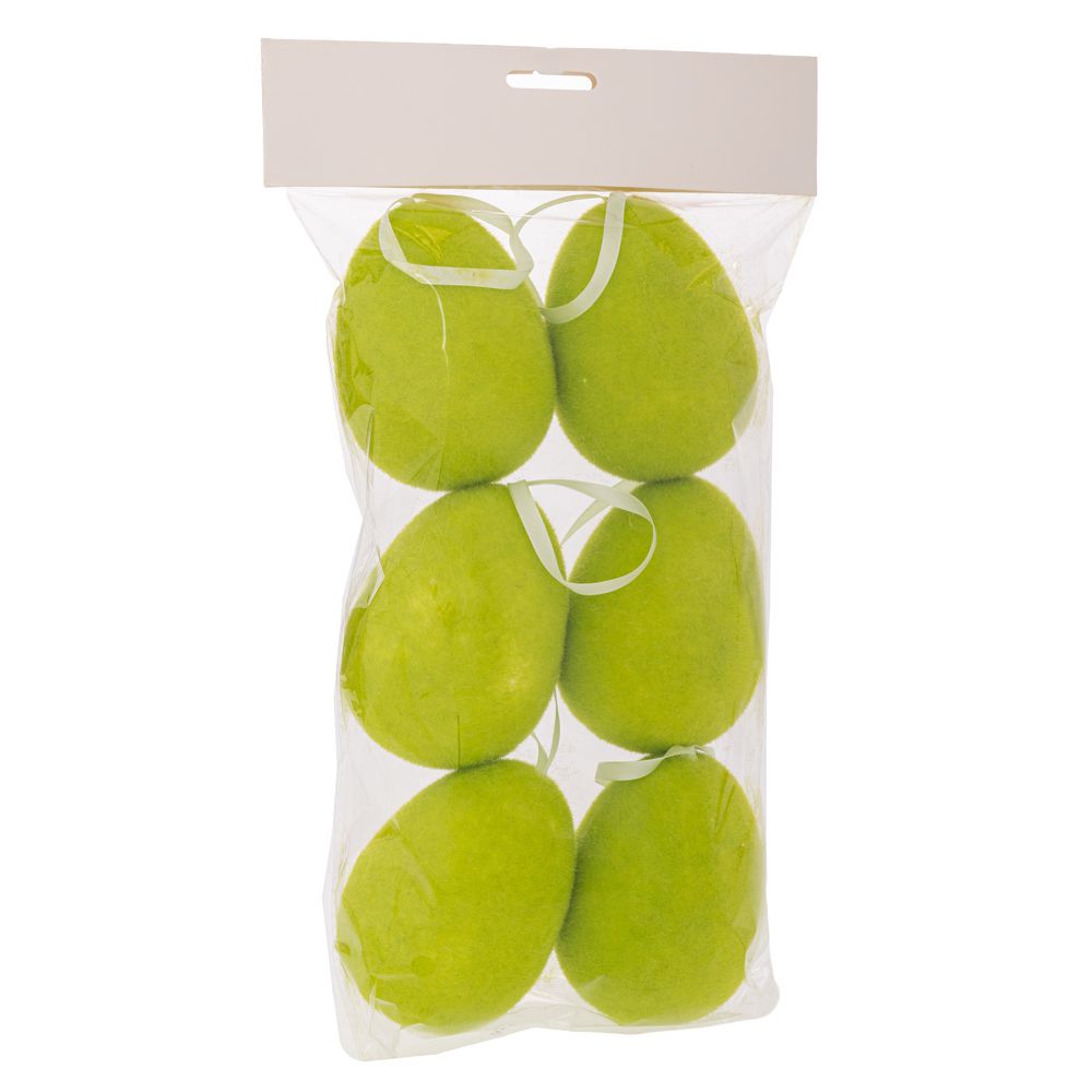 Σετ 6τμχ Αυγά Κρεμαστά Χνουδωτά Σε Σακούλα Πράσινα 7x10εκ. iliadis 92453 (Σετ 3 Τεμάχια) (Χρώμα: Πράσινο ) - Iliadis - il_92453