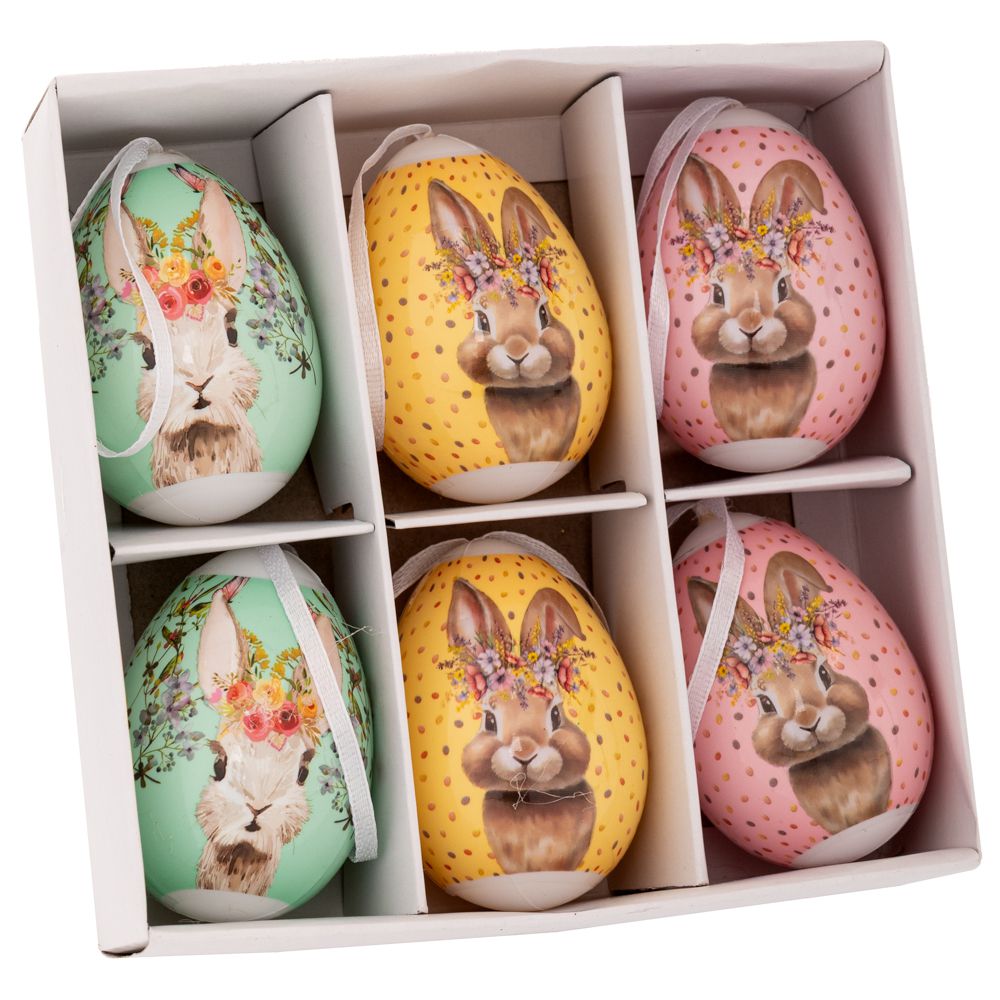 Σετ 6τμχ Αυγά Κρεμαστά Πλαστικά Με Σχέδια 4x6εκ. iliadis 92459 (Σετ 4 Τεμάχια) (Υλικό: Πλαστικό) - Iliadis - il_92459