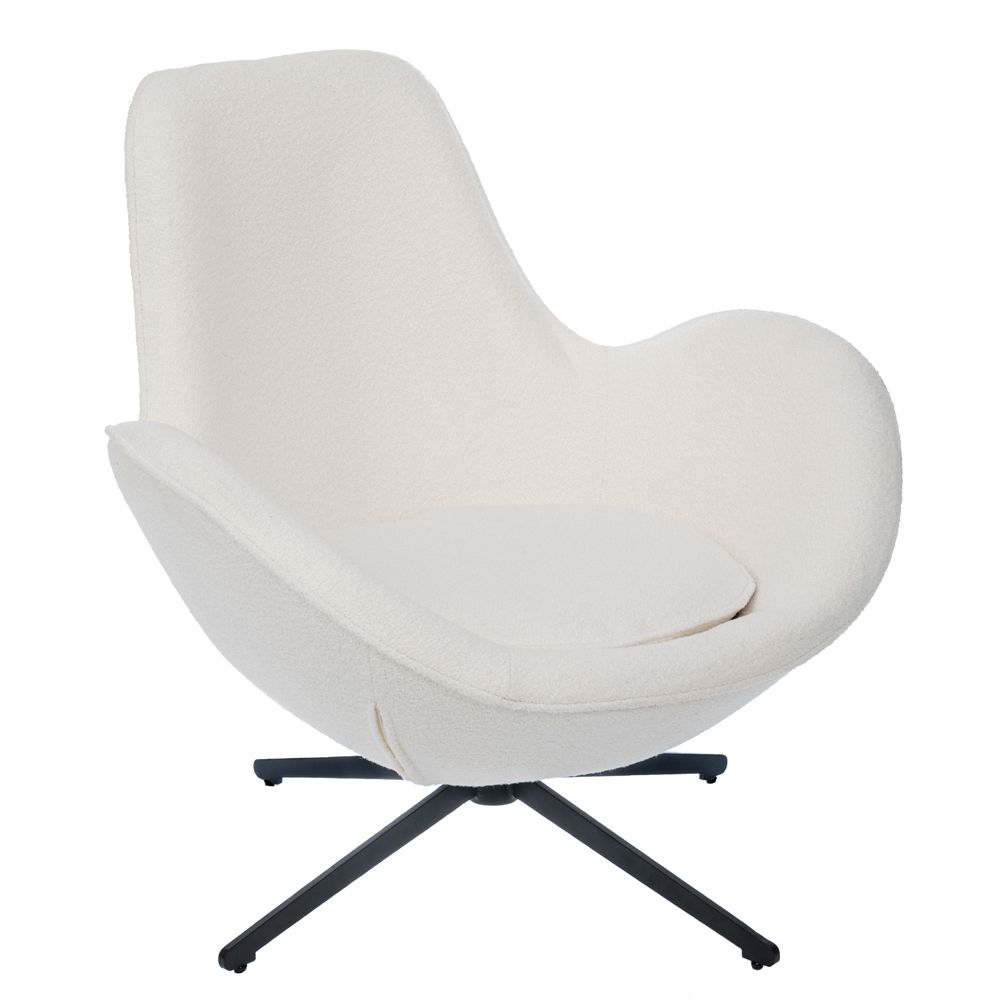 Πολυθρόνα Περιστρεφόμενη Με Κρεμ Ύφασμα & Μαύρα Πόδια 86x76x87εκ. iliadis 92169 (Χρώμα: Μαύρο) - Iliadis - il_92169