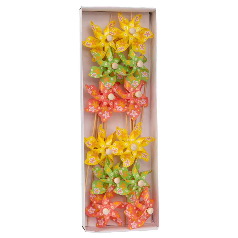 Διακοσμητικοί Ανεμόμυλοι Σετ 12τμχ Πλαστικοί Σε Ξυλάκι 9x5x28εκ. iliadis 92786 (Σετ 2 Τεμάχια) (Υλικό: Ξύλο) - Iliadis - il_92786