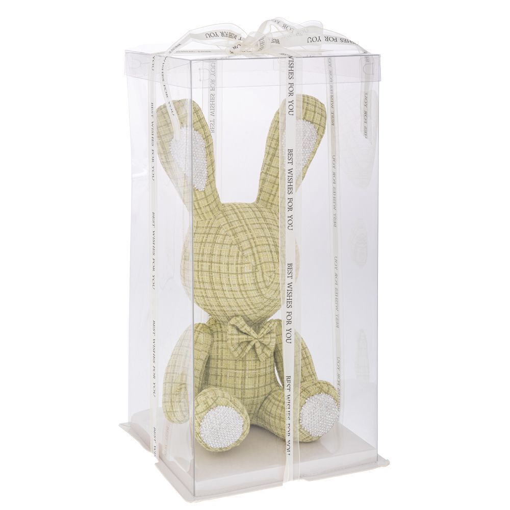 Λαγός Υφασμάτινος Πράσινος Με Στρας 20x37εκ. Σε Συσκευασία Δώρου iliadis 92063 (Χρώμα: Πράσινο ) - Iliadis - il_92063