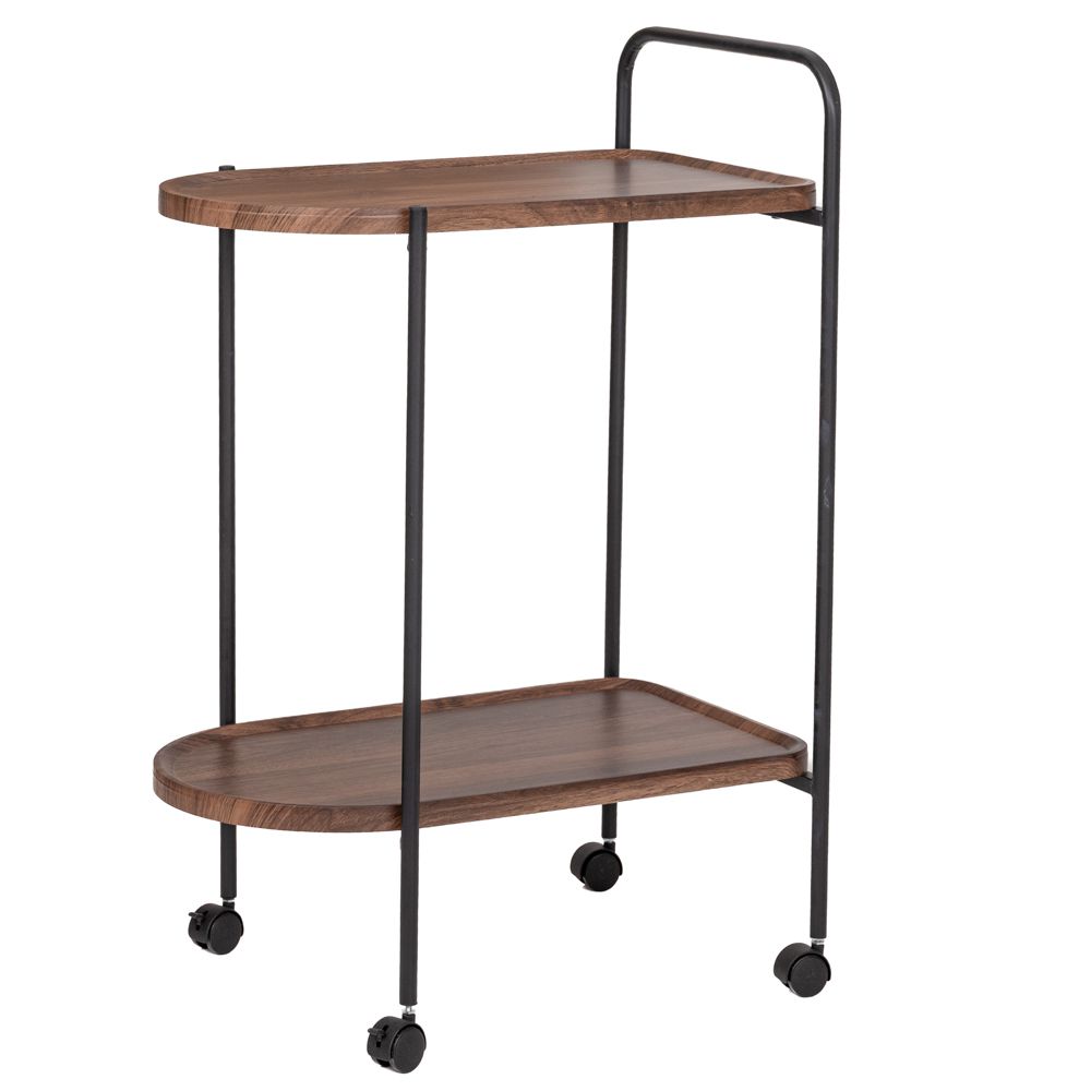 Τραπεζάκι Τρόλει 2 Όροφο Καφέ Mdf-Μεταλλικό Καφέ-Μαύρο 60x40x83εκ. iliadis 91721 (Υλικό: Μεταλλικό, Χρώμα: Μαύρο) - Iliadis - il_91721