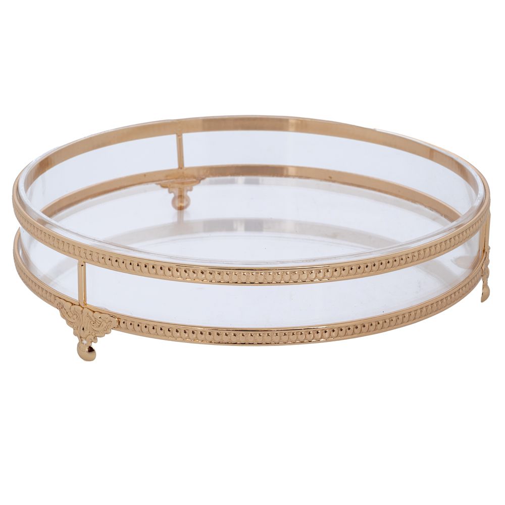 Δίσκος Μεταλλικός-Plexiglass Φ26x6εκ. iliadis 92619 (Υλικό: Μεταλλικό, Χρώμα: Χρυσό ) - Iliadis - il_92619