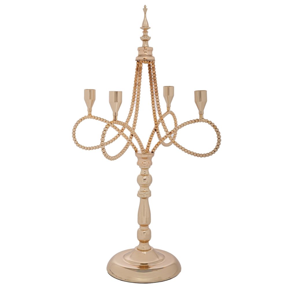 Κηροπήγιο 4 Θέσεων Μεταλλικό Χρυσό 32x32x55εκ. iliadis 92633 (Υλικό: Μεταλλικό, Χρώμα: Χρυσό ) - Iliadis - il_92633