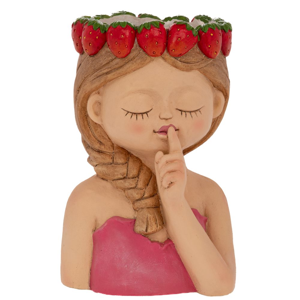 Κασπώ Polyresin Κορίτσι Με Φράουλες 27,5x25x43εκ. iliadis 92988 (Υλικό: Polyresin, Χρώμα: Κόκκινο) - Iliadis - il_92988