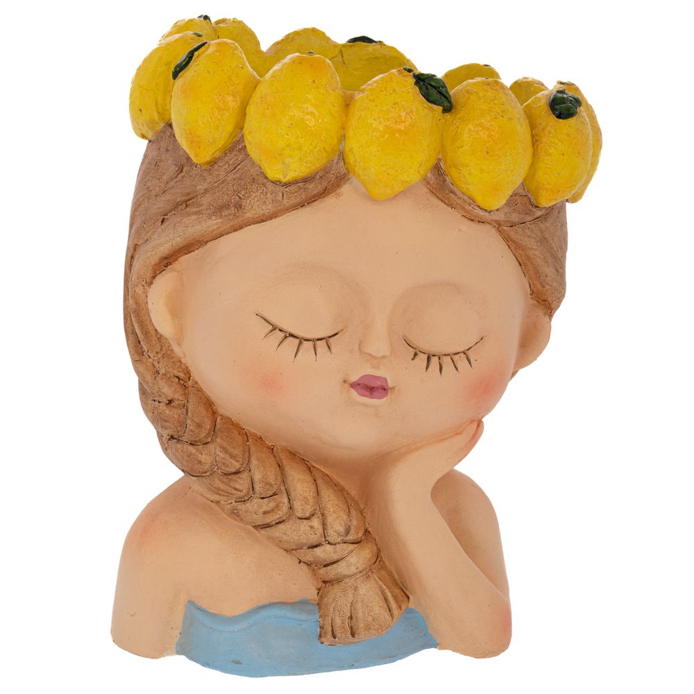 Κασπώ Polyresin Κορίτσι Με Λεμόνια 22x20x28εκ. iliadis 92983 (Υλικό: Polyresin, Χρώμα: Κίτρινο ) - Iliadis - il_92983
