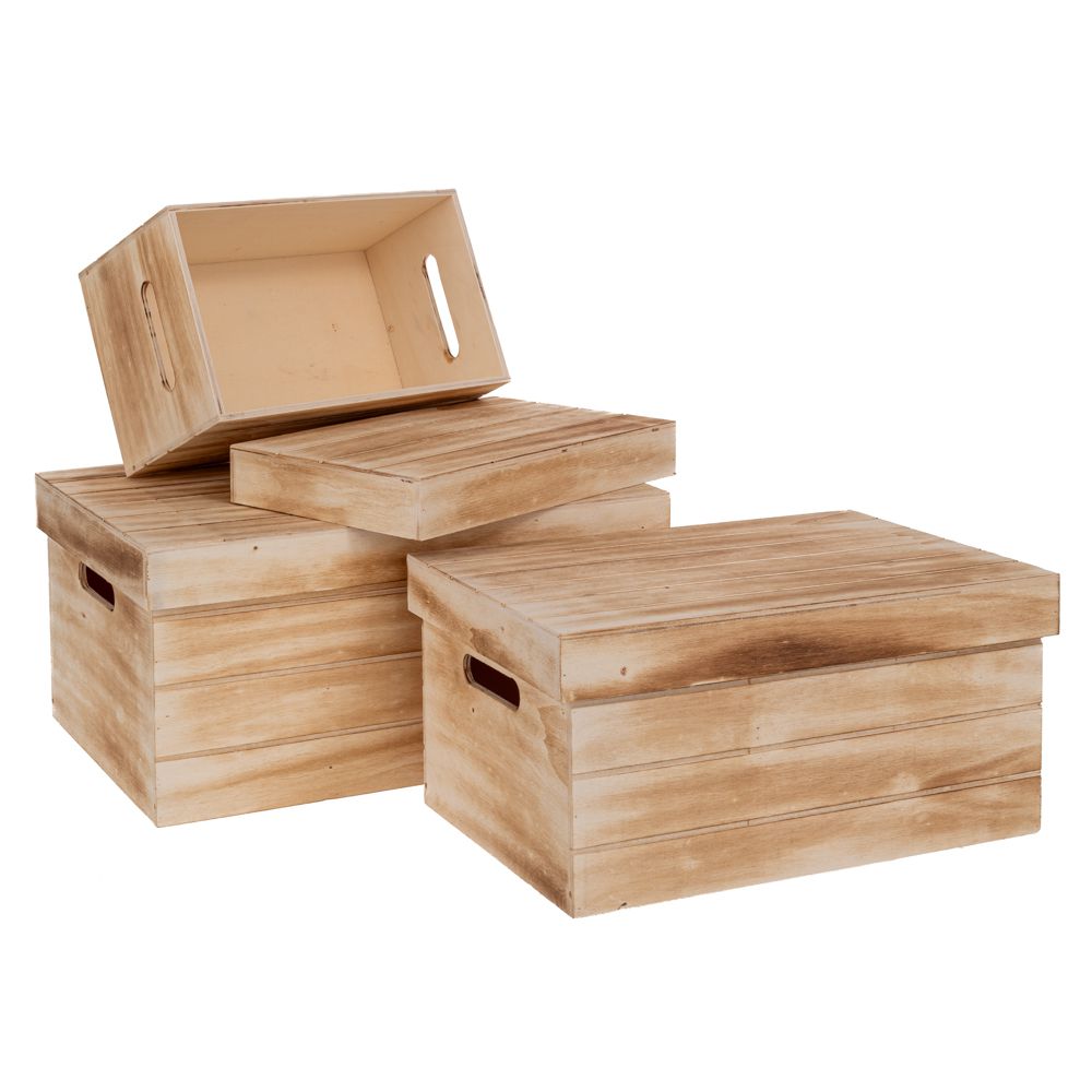 Κουτί Σετ 3τμχ Ξύλινο Natural 37x27x18εκ.-32x22x16εκ.-27x17x14εκ. iliadis 93088 (Υλικό: Ξύλο, Χρώμα: Natural) - Iliadis - il_93088