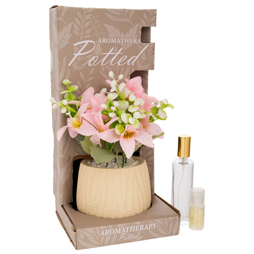 Φυτό Λίλιουμ Ροζ Σε Κεραμικό Κασπώ Με Αρωματικό Χώρου Jasmine 14x14x30εκ. iliadis 92845 (Υλικό: Κεραμικό, Χρώμα: Ροζ) - Iliadis - il_92845