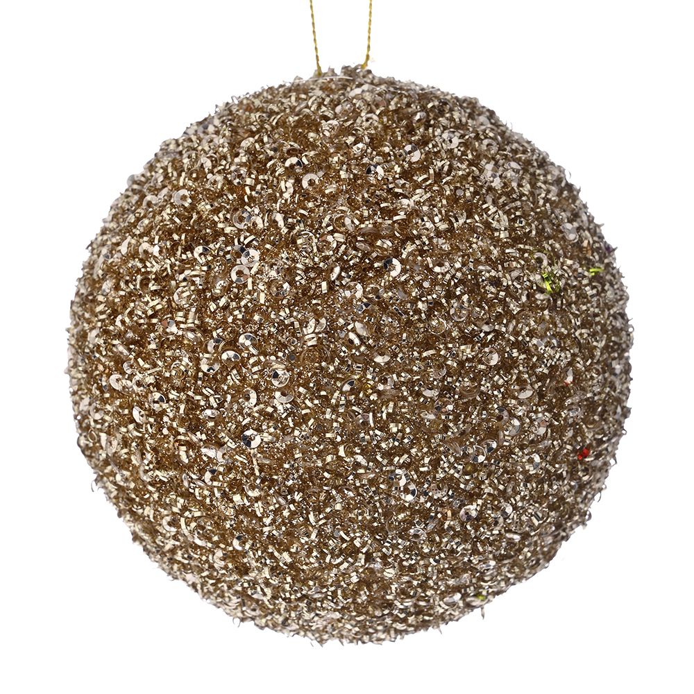 Χριστουγεννιάτικη Μπάλα Polyfoam Σαμπανί Glitter 12εκ. iliadis 83520 (Σετ 8 Τεμάχια) (Χρώμα: Σαμπανί, Υλικό: Polyfoam) - Iliadis - il_83520