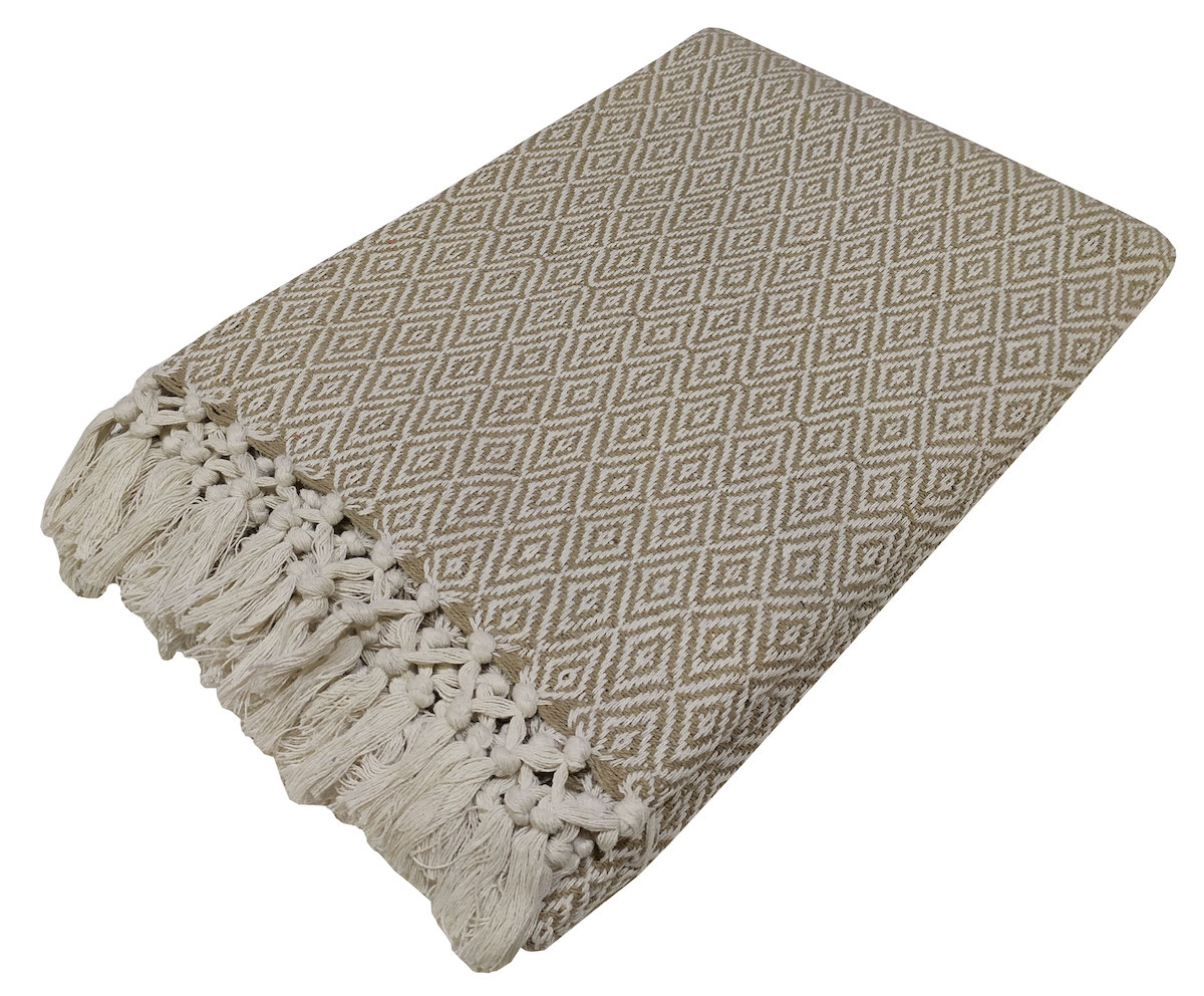 Ριχτάρι Polycotton 190x250εκ. Diamond Beige 7010510-1 (Ύφασμα: 80% Cotton - 20% Polyester, Χρώμα: Μπεζ) - KOMVOS HOME - 7010510-1
