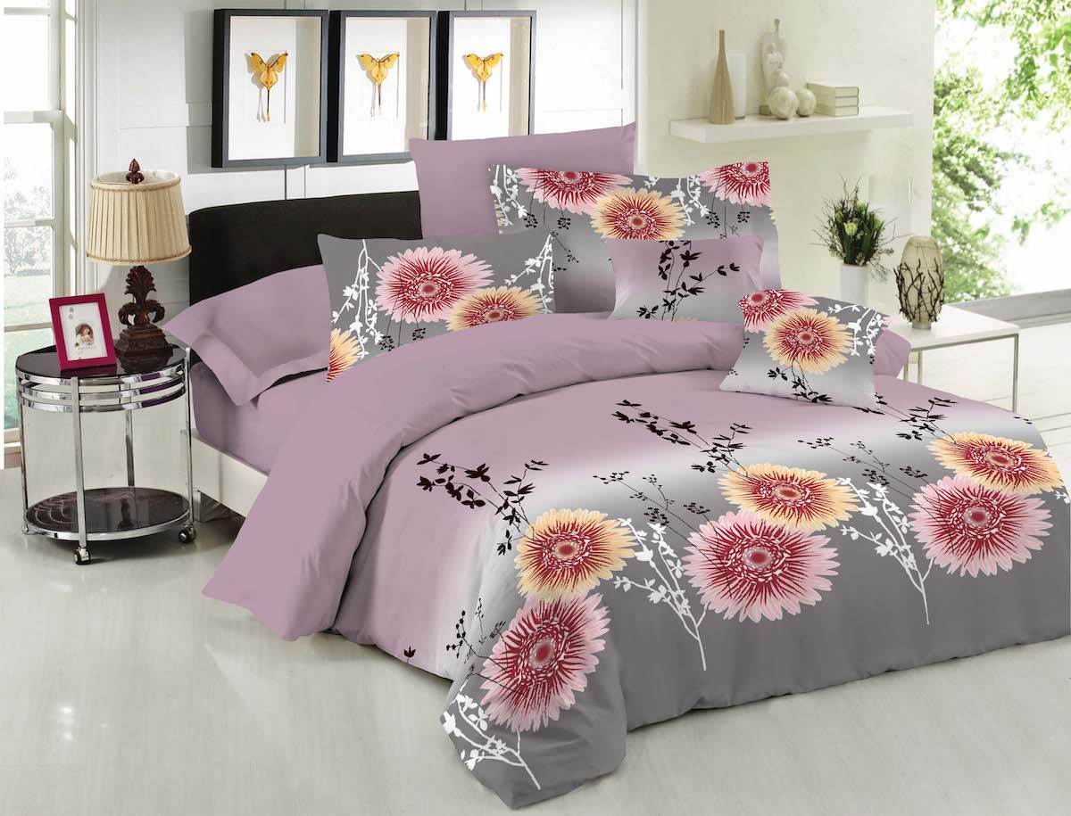 Σετ Σεντόνια Βαμβακερά Υπέρδιπλα 240x270εκ. Le Blanc Chrysanthemum Lilac 7010275-15 (Ύφασμα: Βαμβάκι 100%, Τύπος κατωσέντονου: Χωρίς Λάστιχο, Χρώμα: Λιλά, Μέγεθος: Υπέρδιπλα) - Le Blanc - 7010275-15