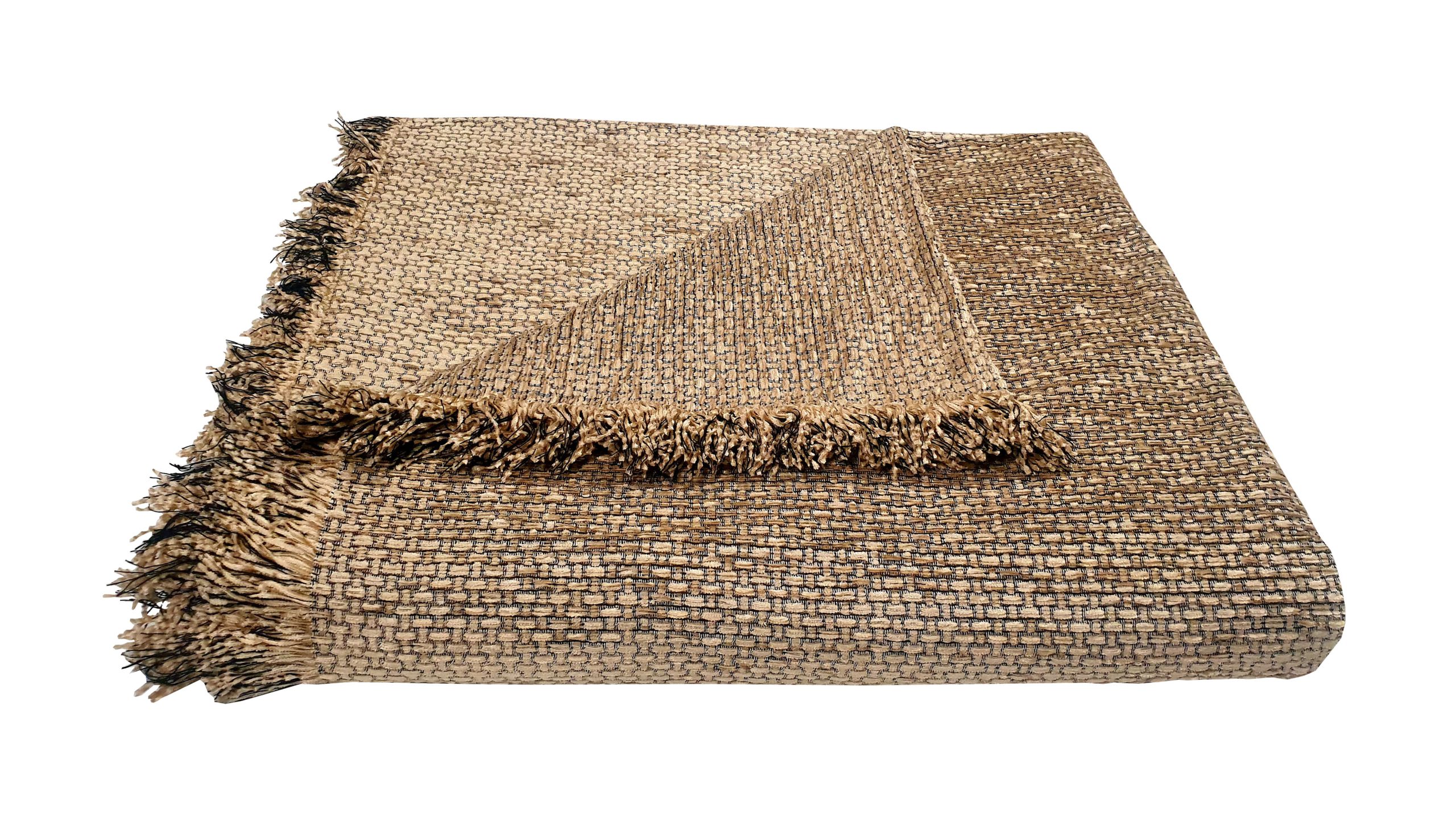 KOMVOS HOME Ριχτάρι Acrylic-Polycotton Διθέσιος 180x240εκ. Σενίλ Ψάθα Cream Komvos Home 7045529-10 (Χρώμα: Κρεμ, Ύφασμα: 55% Acrylic-25% Cotton-20% Polyester) - KOMVOS HOME - 7045529-10