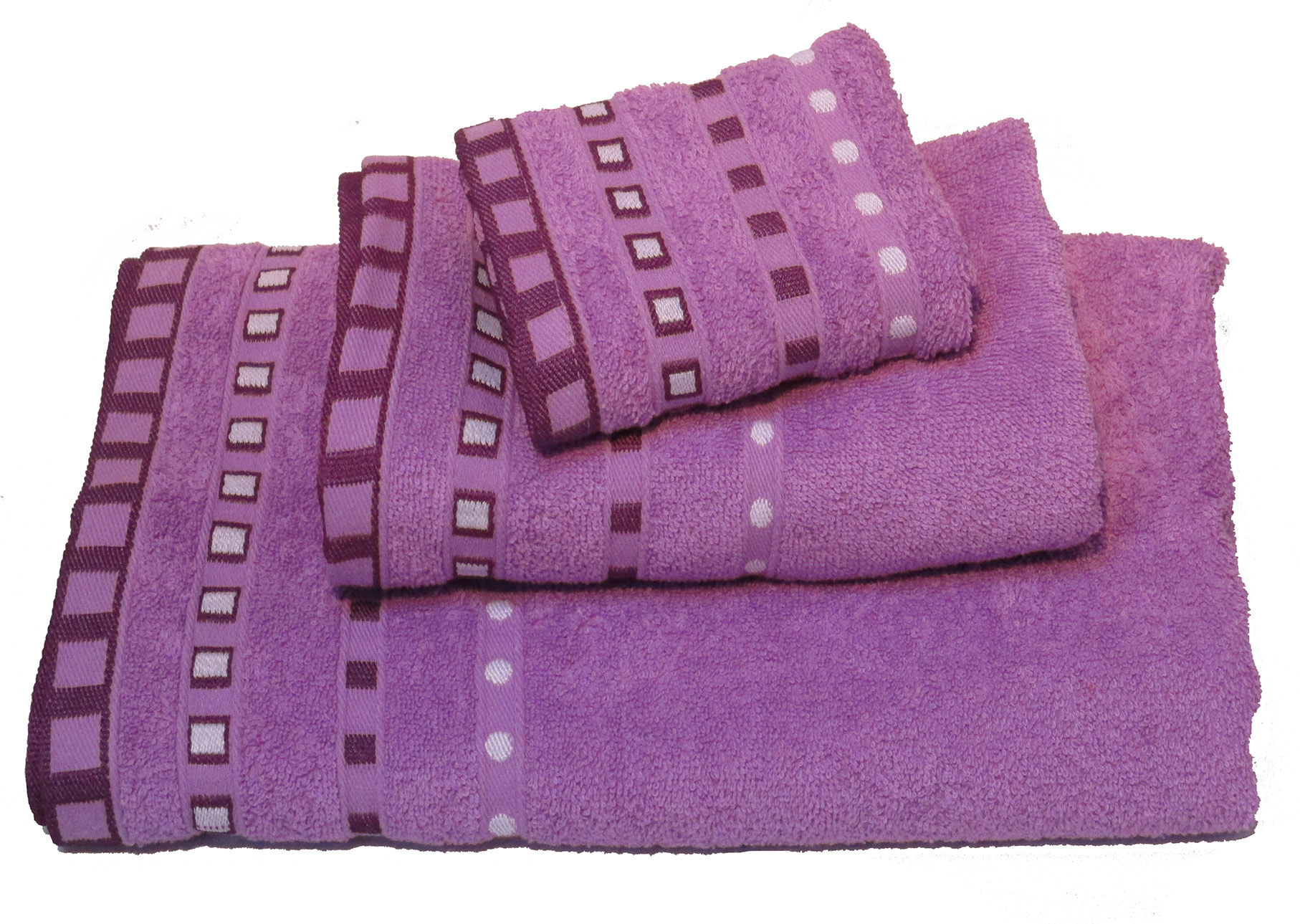 Σετ Πετσέτες 3τμχ Βαμβακερές Ζακάρ Lilac Komvos Home 7000014-1 (Ύφασμα: Βαμβάκι 100%, Χρώμα: Λιλά, Μέγεθος: Σετ) - KOMVOS HOME - 7000014-1