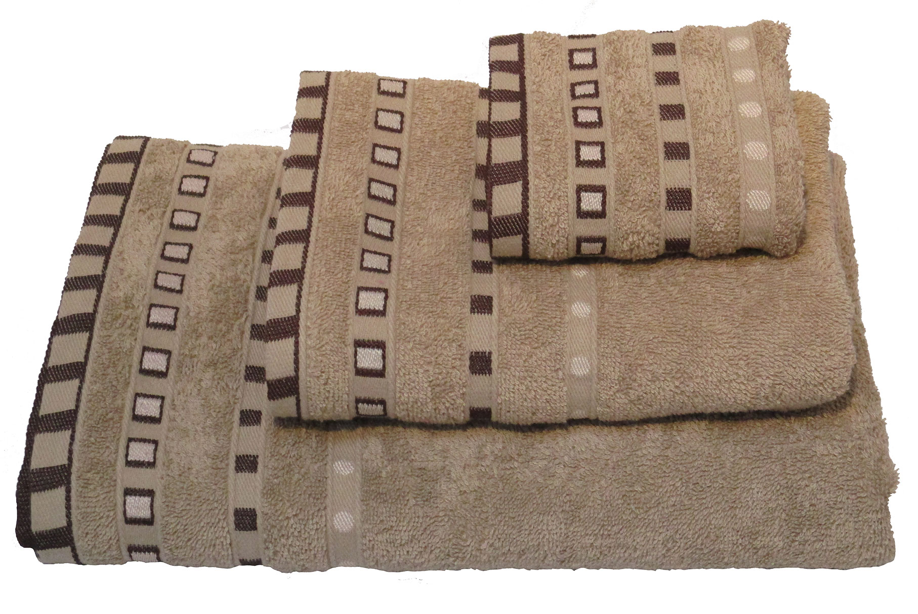Σετ Πετσέτες 3τμχ Βαμβακερές Ζακάρ Beige Komvos Home 7000014-9 (Ύφασμα: Βαμβάκι 100%, Χρώμα: Μπεζ, Μέγεθος: Σετ) - KOMVOS HOME - 7000014-9