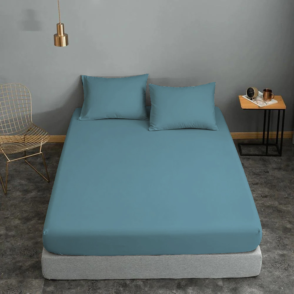 KOMVOS HOME Σεντόνι Μεμονωμένο Polycotton Υπέρδιπλο 220x240εκ. Dolphin Blue Komvos Home 7002201-47 (Τύπος κατωσέντονου: Χωρίς Λάστιχο, Ύφασμα: 50% Cotton-50% Polyester, Χρώμα: Μπλε, Μέγεθος: Υπέρδιπλα) - KOMVOS HOME - 7002201-47