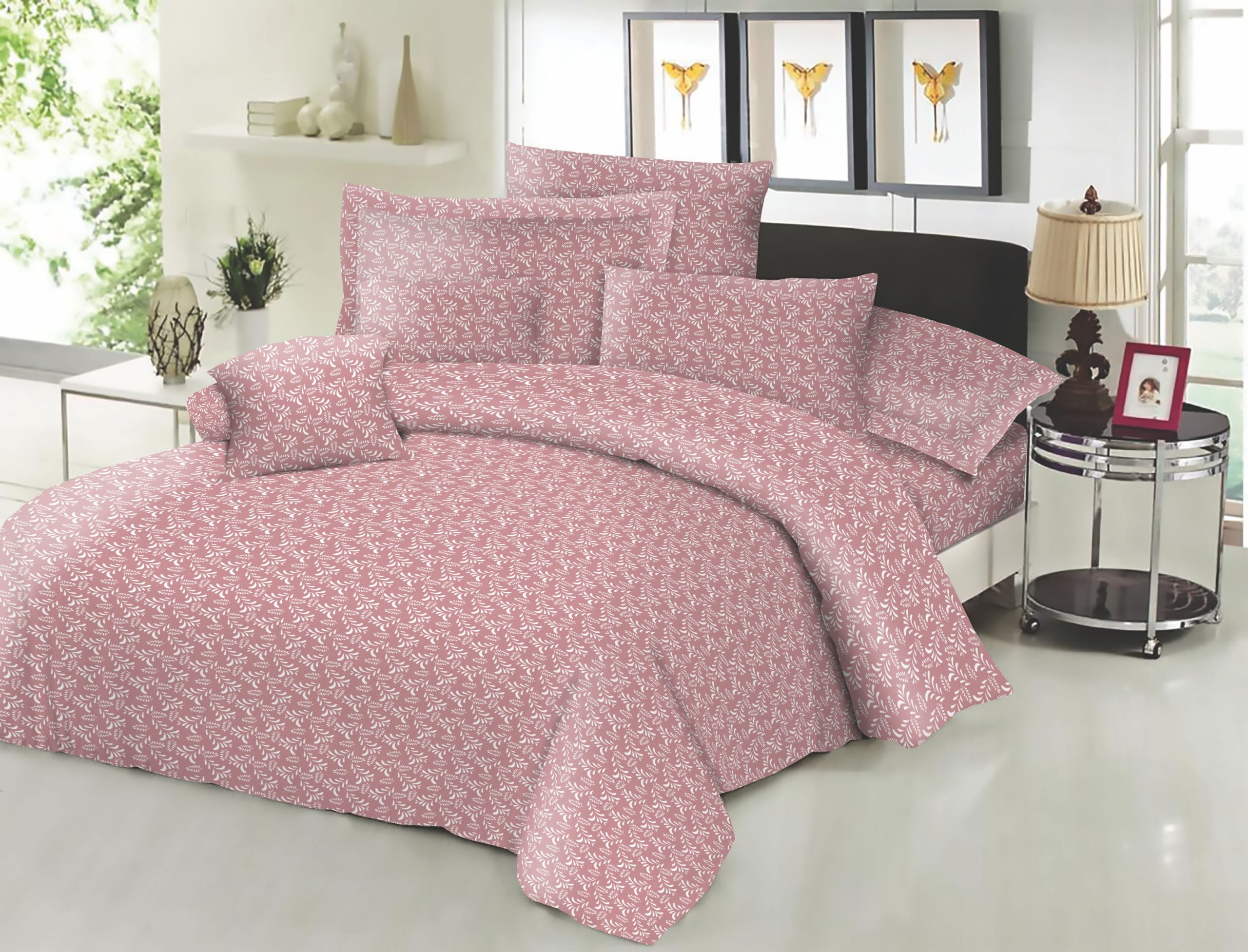 Σετ Σεντόνια Polycotton Υπέρδιπλα 220x240εκ. Εμπριμέ Fern Rotten Apple Komvos Home 7045413-66 (Τύπος κατωσέντονου: Χωρίς Λάστιχο, Ύφασμα: 50%Cotton-50%Polyester, Χρώμα: Σάπιο Μήλο , Μέγεθος: Υπέρδιπλα) - KOMVOS HOME - 7045413-66