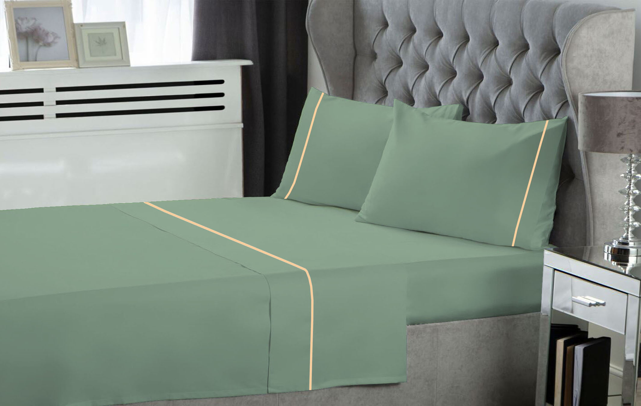 Σετ Σεντόνια Polycotton Μονά Με Λάστιχο 100x200+35εκ. Green Le Blanc 7005943-19F (Τύπος κατωσέντονου: Με Λάστιχο, Ύφασμα: 50%Cotton-50%Polyester, Χρώμα: Πράσινο , Μέγεθος: Μονά) - Le Blanc - 7005943-19F