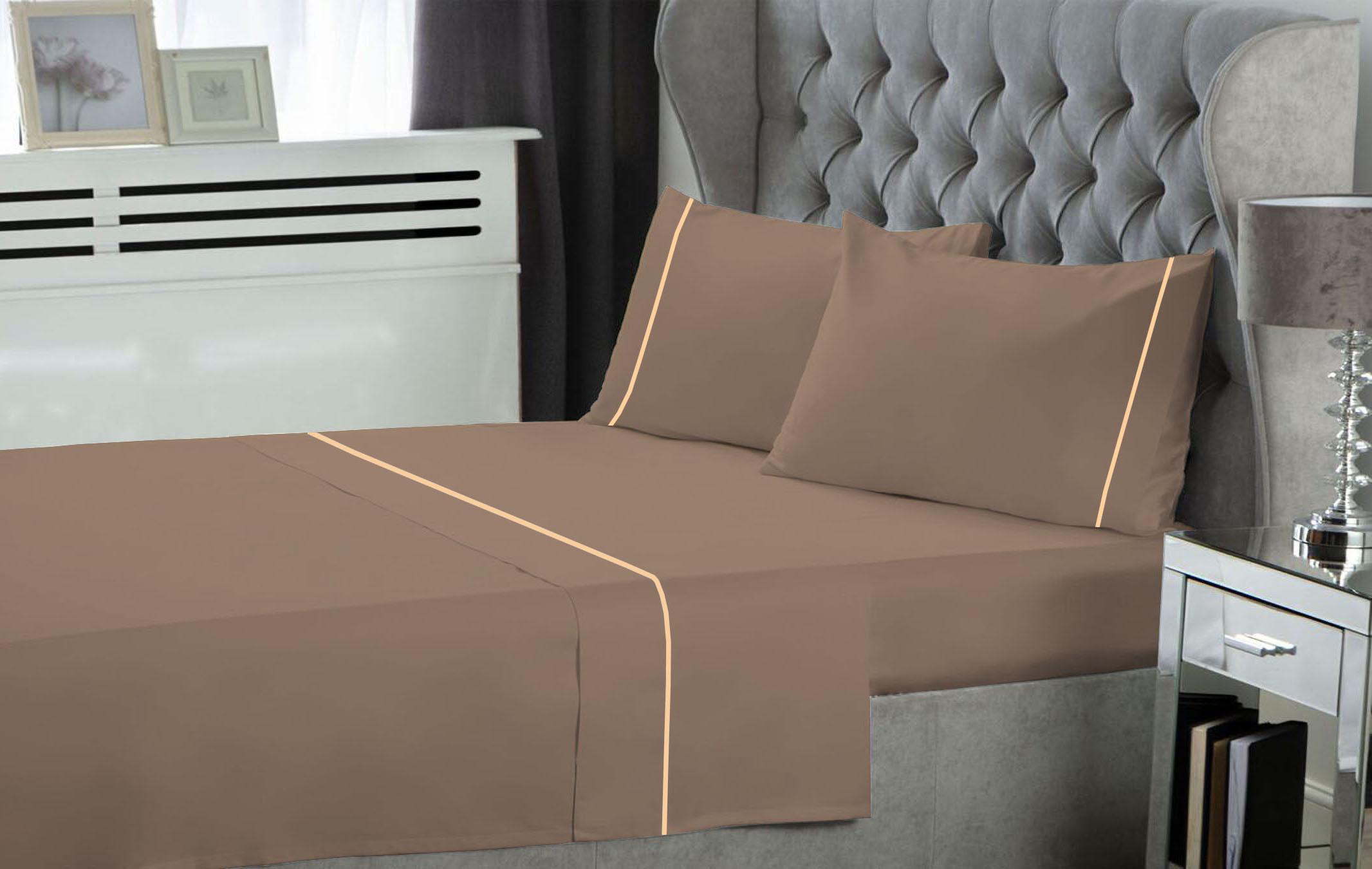 Σετ Σεντόνια Polycotton King 270x300εκ. Light Brown Le Blanc 7005967-21 (Τύπος κατωσέντονου: Χωρίς Λάστιχο, Ύφασμα: 50%Cotton-50%Polyester, Χρώμα: Καφέ, Μέγεθος: King Size) - Le Blanc - 7005967-21