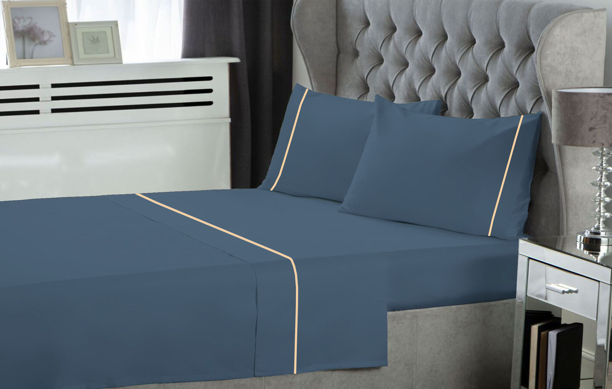 Σετ Σεντόνια Polycotton King 270x300εκ. Dusty Blue Le Blanc 7005967-22 (Τύπος κατωσέντονου: Χωρίς Λάστιχο, Ύφασμα: 50%Cotton-50%Polyester, Χρώμα: Μπλε, Μέγεθος: King Size) - Le Blanc - 7005967-22