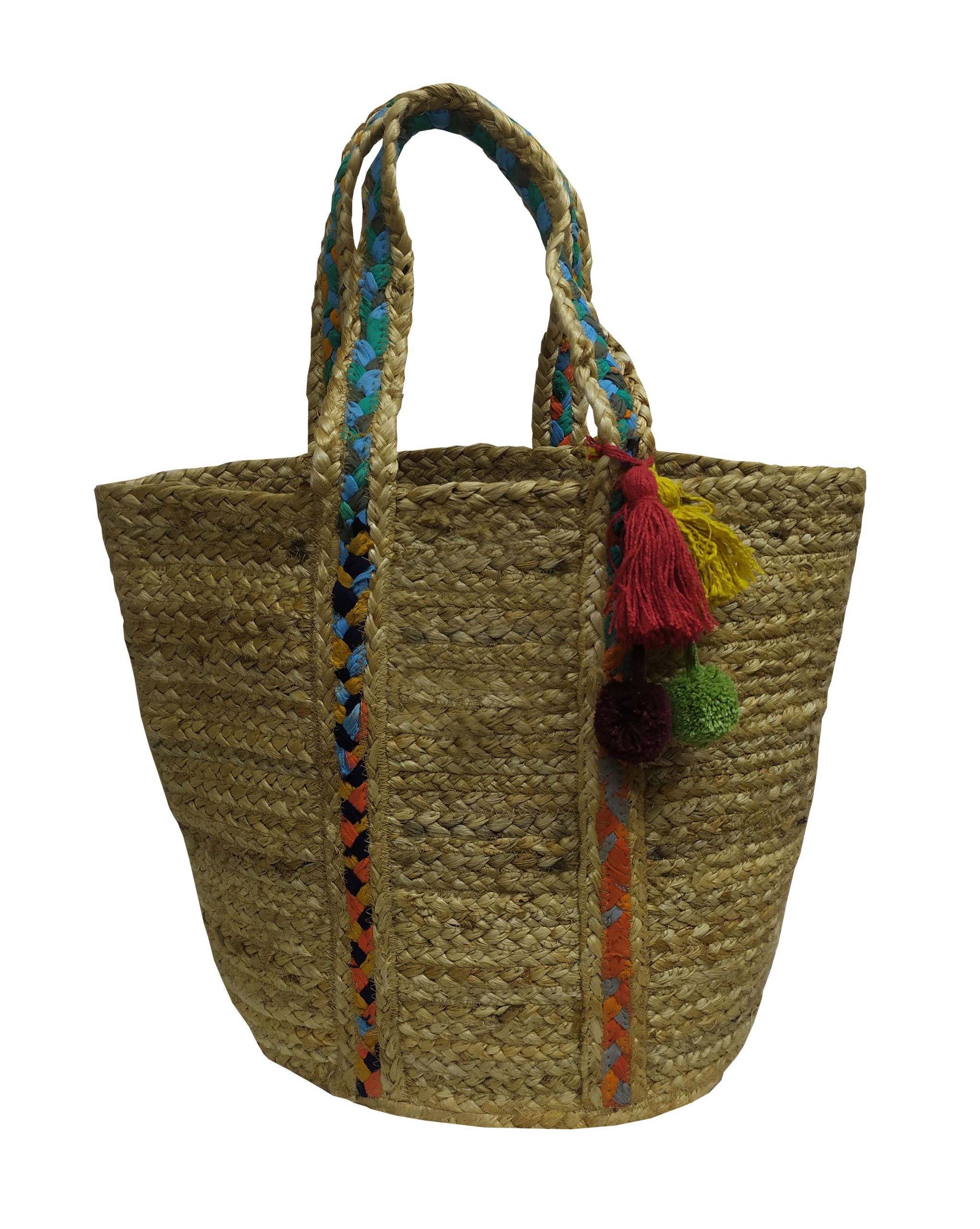 Τσάντα Θαλάσσης Jute-Βαμβακερή Natural 40×50εκ. Design 2 Komvos Home 7012170-1 (Χρώμα: Natural, Ύφασμα: 50%Cotton-50%Jute) – KOMVOS HOME – 7012170-1