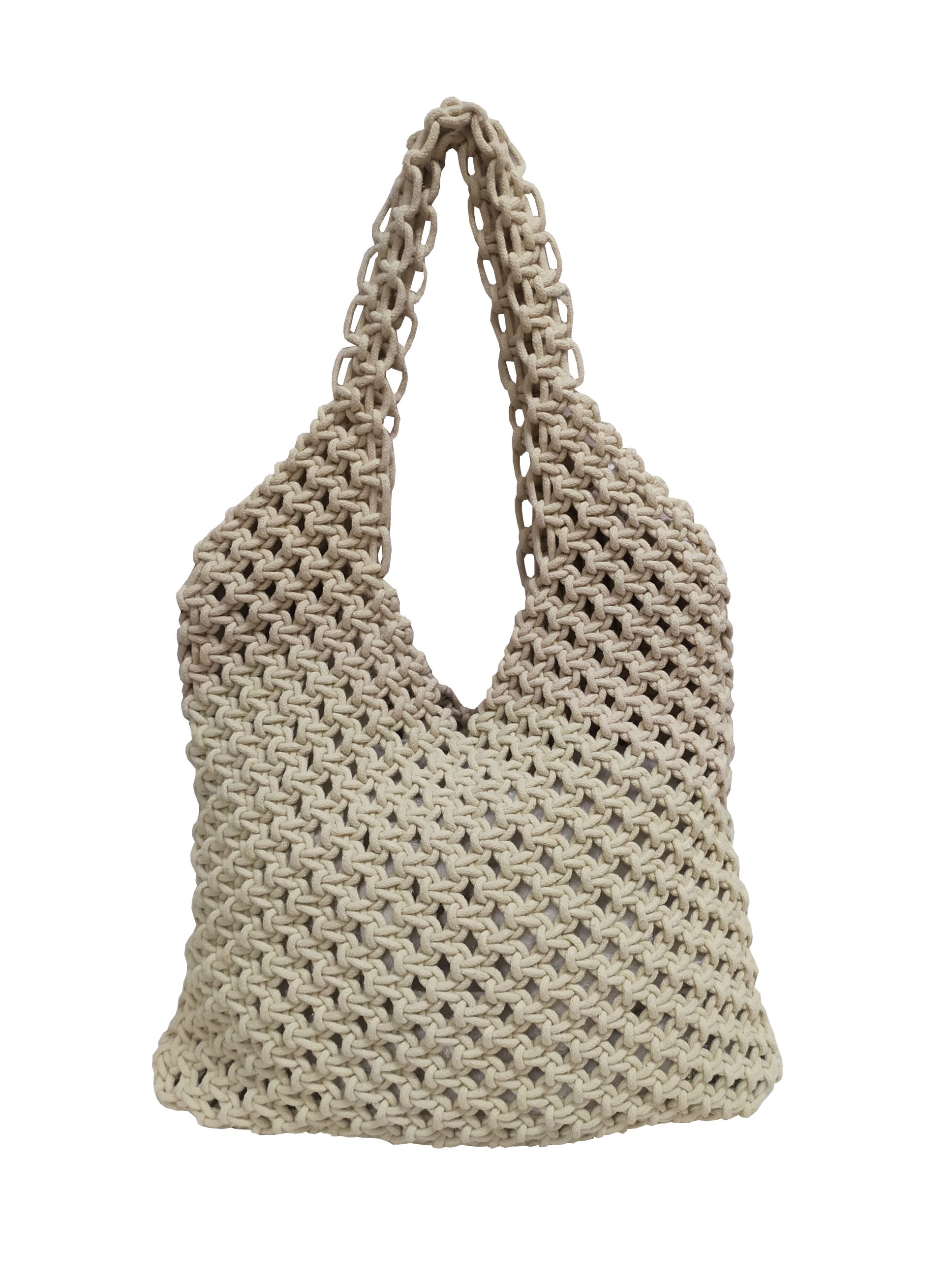 KOMVOS HOME Τσάντα Macrame Natural 35x40εκ. Komvos Home 7012279-1 (Ύφασμα: Βαμβάκι 100%, Χρώμα: Natural) - KOMVOS HOME - 7012279-1