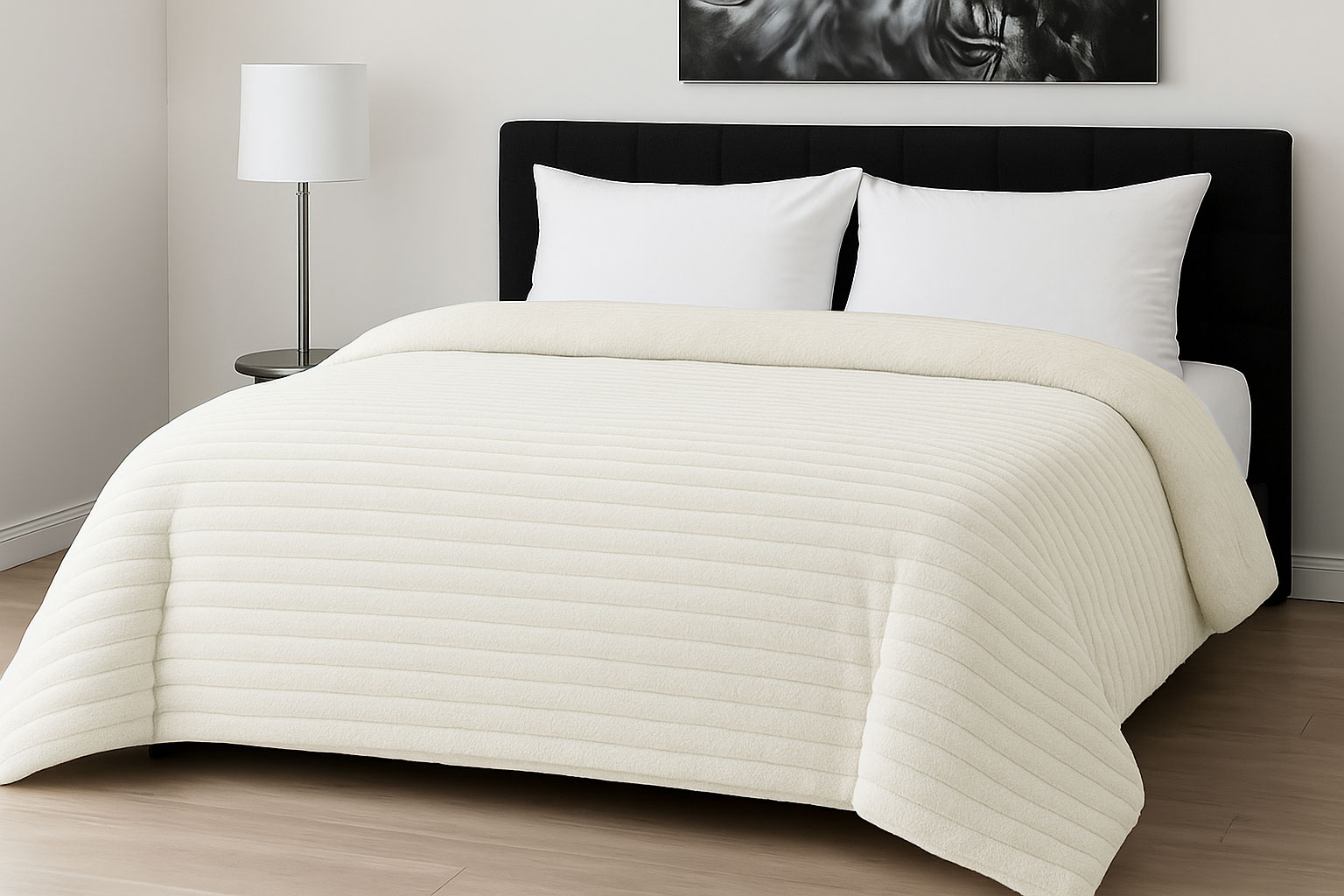 KOMVOS HOME Κουβερτοπάπλωμα Flannel Comfort Μονό 160x220εκ. Rib Ivory Le Blanc 7001044-31 (Ύφασμα: Fleece, Χρώμα: Ιβουάρ) - KOMVOS HOME - 7001044-31