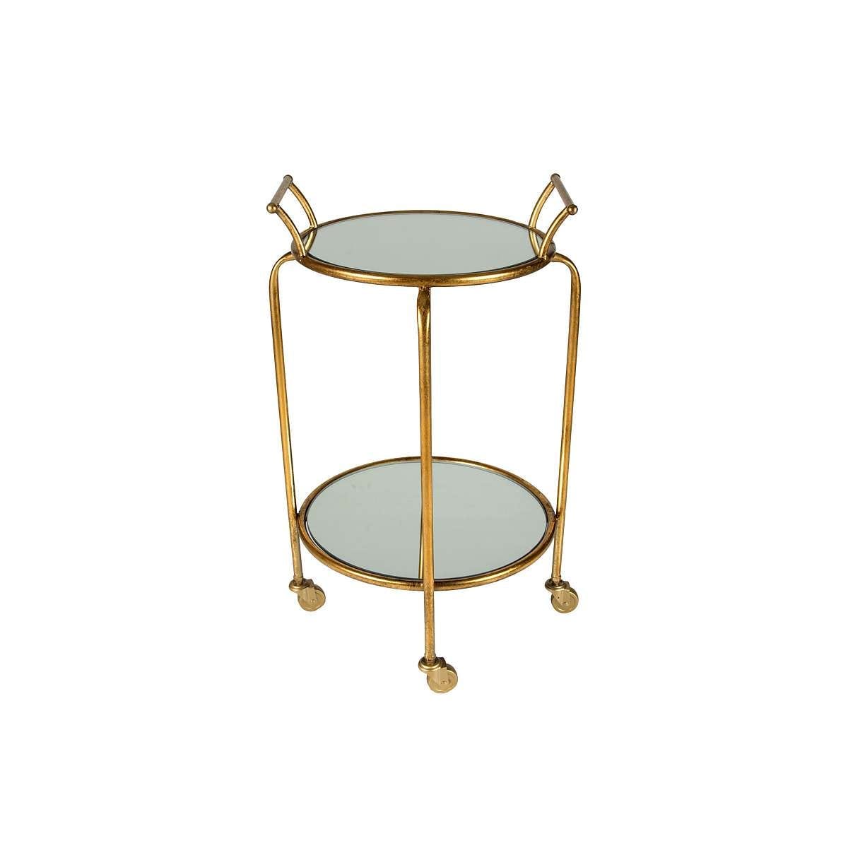 Art Et Lumiere Τρόλεϊ Bar Με Καθρέπτη Μεταλλικό Χρυσό Art Et Lumiere 42x76εκ. 01393 (Υλικό: Μεταλλικό, Χρώμα: Χρυσό ) - Art Et Lumiere - lumiere_01393