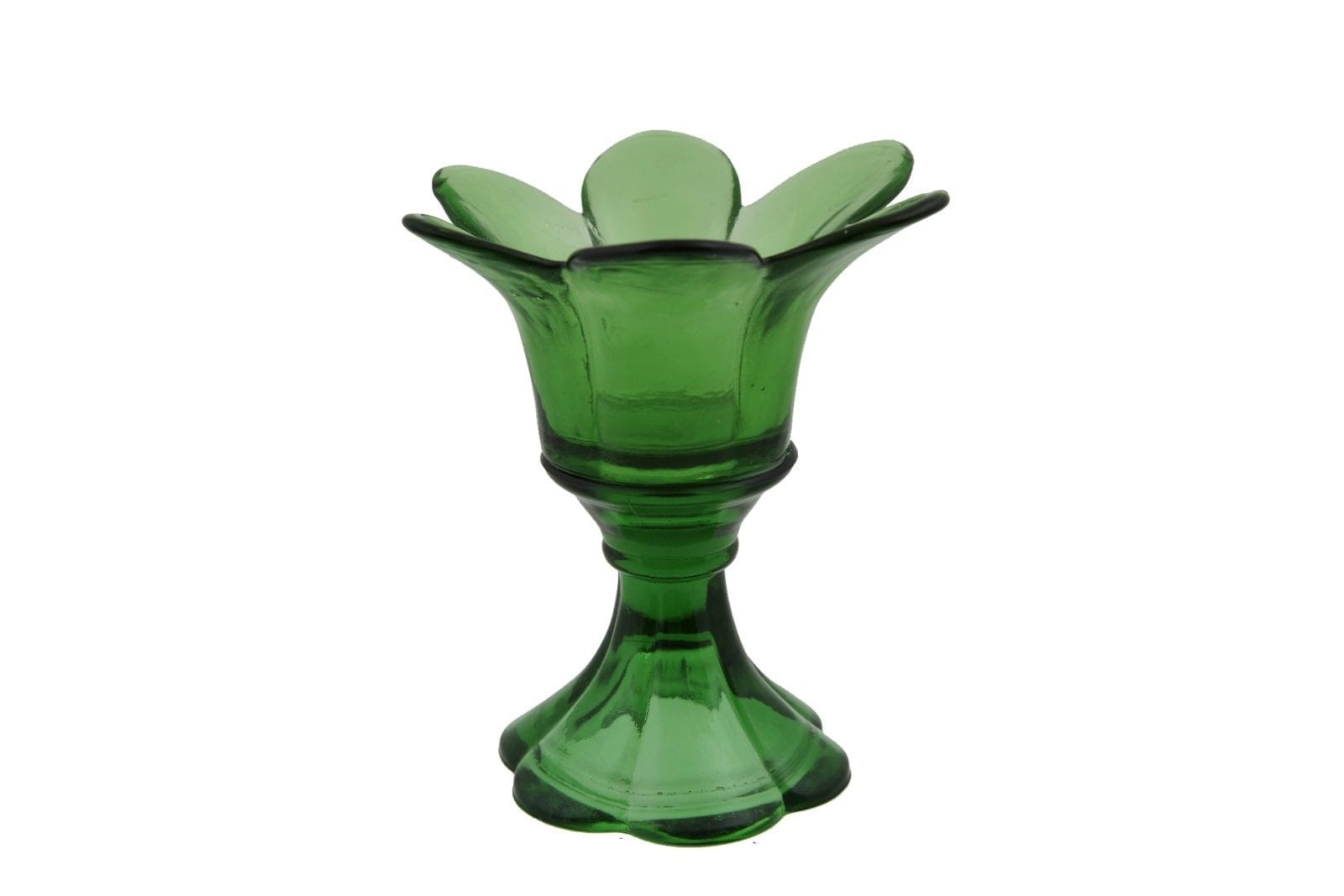 Κηροπήγιο Γυάλινο Λουλούδι Πράσινο Art Et Lumiere 10x12εκ. 03439 (Σετ 6 Τεμάχια) (Υλικό: Γυαλί, Χρώμα: Πράσινο ) - Art Et Lumiere - lumiere_03439
