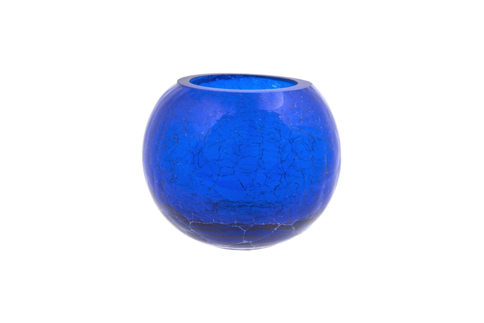 Κηροπήγιο Γυάλινο Κρακελέ Μπλε Art Et Lumiere 7,5x6,5εκ. 04602 (Σετ 2 Τεμάχια) (Υλικό: Γυαλί, Χρώμα: Μπλε) - Art Et Lumiere - lumiere_04602