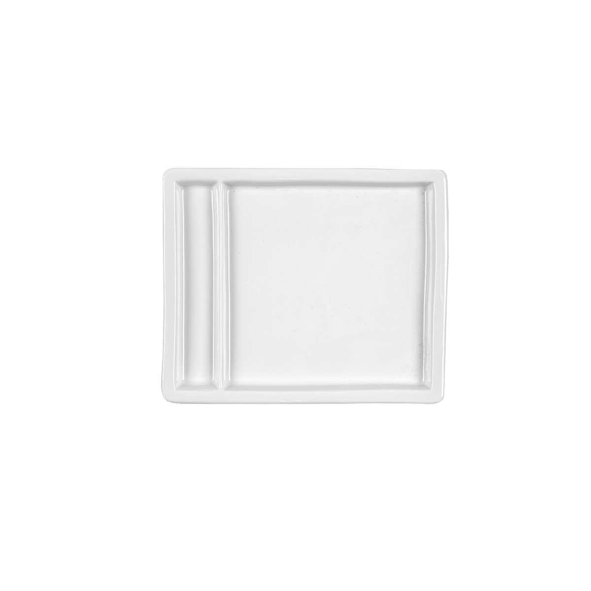 Πιάτο 2 Θέσεων Τετράγωνο Πορσελάνης Λευκό Art Et Lumiere 18x15x2εκ. 05951 (Σετ 6 Τεμάχια) (Υλικό: Πορσελάνη, Χρώμα: Λευκό, Μέγεθος: Μεμονωμένο) - Art Et Lumiere - lumiere_05951
