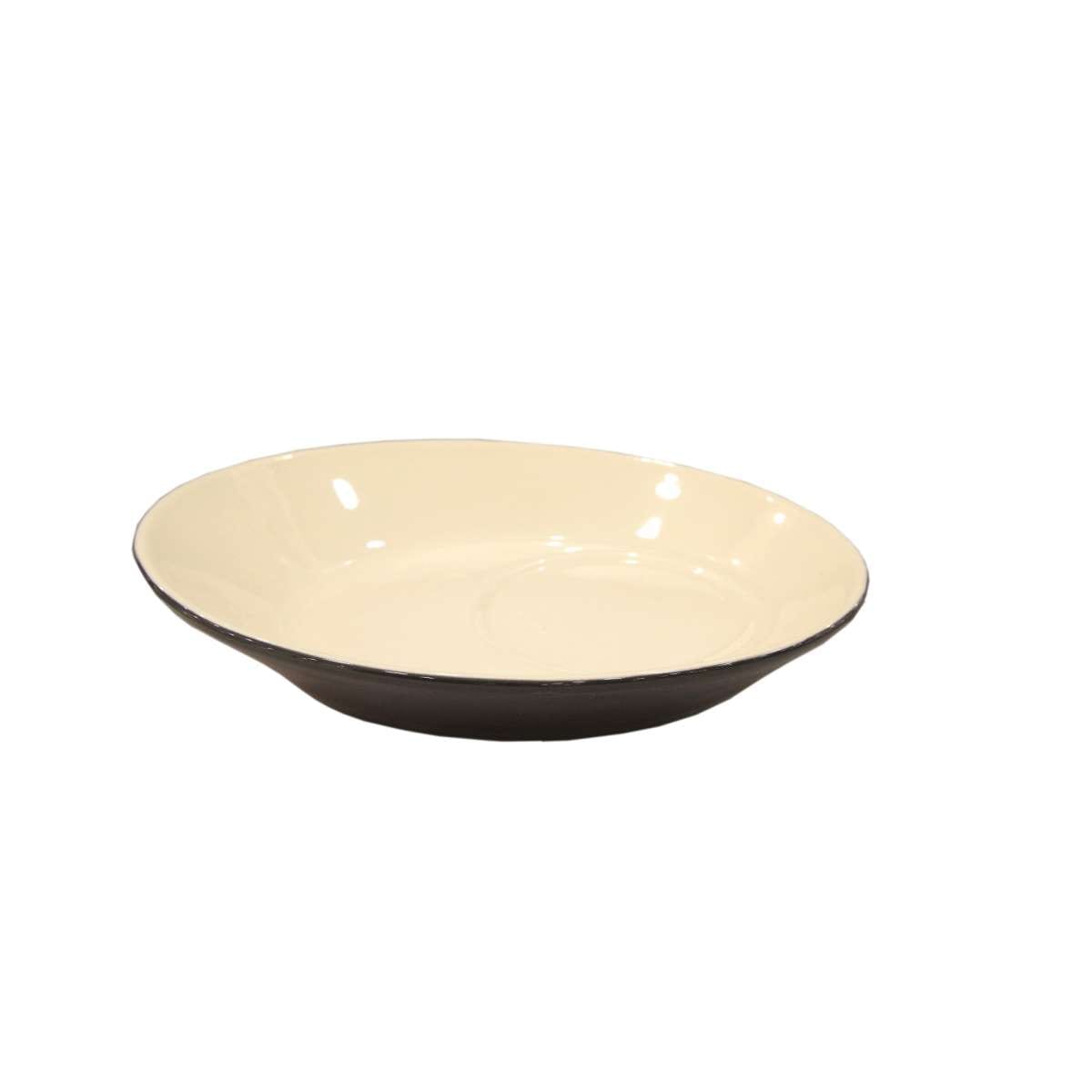 Πιατάκι Για Φλυτζάνι Cappuccino Πορσελάνης Γκρι Firenze