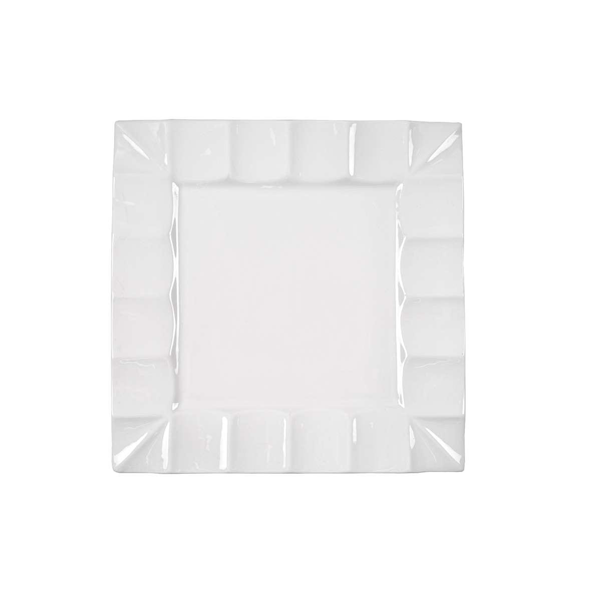 Πιατέλα Τετράγωνη Πορσελάνης Λευκή Art Et Lumiere 33x33x2,5εκ. 06853 (Υλικό: Πορσελάνη, Χρώμα: Λευκό) - Art Et Lumiere - lumiere_06853