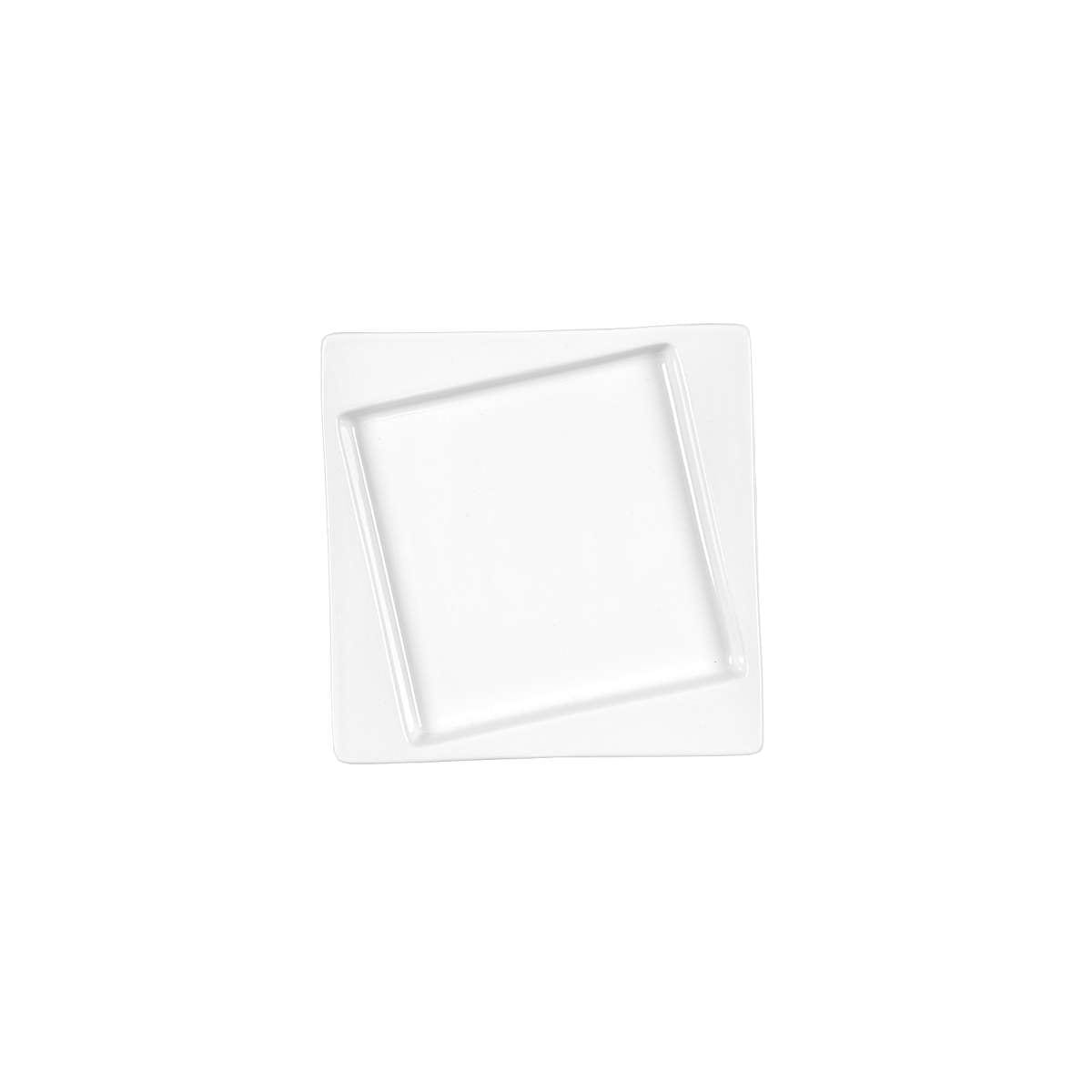 Πιάτο Γλυκού Τετράγωνο Πορσελάνης Λευκό Art Et Lumiere 16x16x2εκ. 06980 (Σετ 6 Τεμάχια) (Υλικό: Πορσελάνη, Χρώμα: Λευκό, Μέγεθος: Μεμονωμένο) - Art Et Lumiere - lumiere_06980