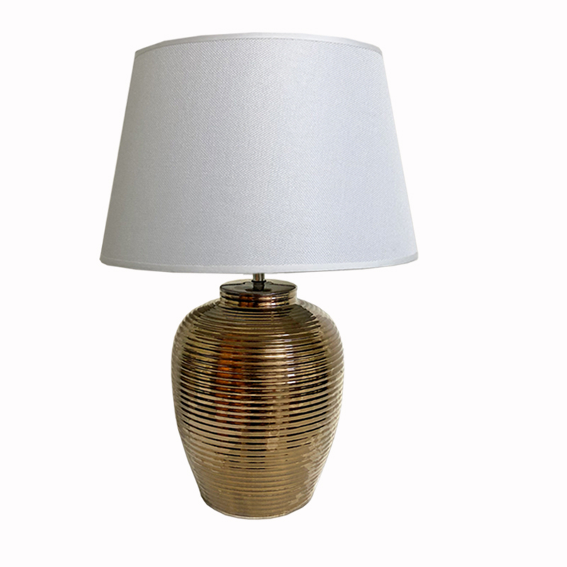 Διακοσμητικά Επιτραπέζια 24home - ΣΗΜΑΝΤΙΚΟ: Σε περίπτωση διαφοράς τιμής από το κατάστημα ισχύει παντα και μόνο η τιμή του καταστήματος Φωτιστικό Επιτραπέζιο Κεραμικό Λευκό-Μπρονζέ Art Et Lum