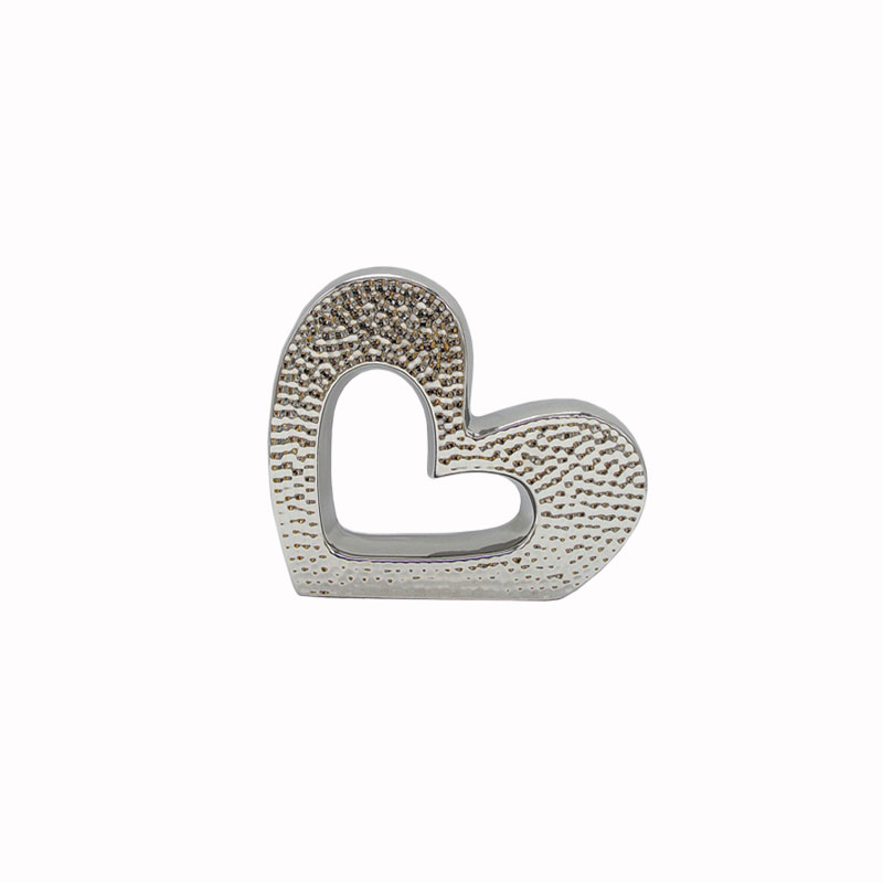 Διακοσμητική Καρδιά Κεραμική Ασημί Art Et Lumiere 20x4,5x16,5εκ. 20521 (Υλικό: Κεραμικό, Χρώμα: Ασημί ) - Art Et Lumiere - lumiere_20521