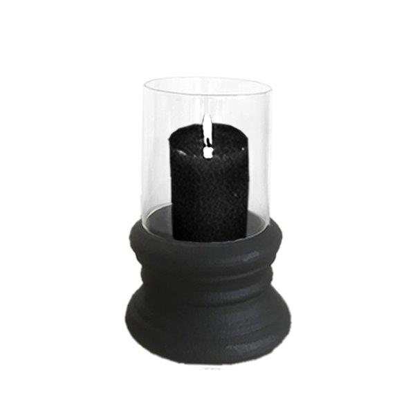 Κηροπήγιο Κεραμικό-Γυάλινο Μαύρο Art Et Lumiere 16x21,5εκ. 10680 (Υλικό: Γυαλί, Χρώμα: Μαύρο) - Art Et Lumiere - lumiere_10680