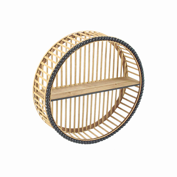 Art Et Lumiere Ραφιέρα Τοίχου Bamboo Natural-Μαύρο Art Et Lumiere 14x51εκ. 14885 (Υλικό: Bamboo, Χρώμα: Μαύρο) - Art Et Lumiere - lumiere_14885