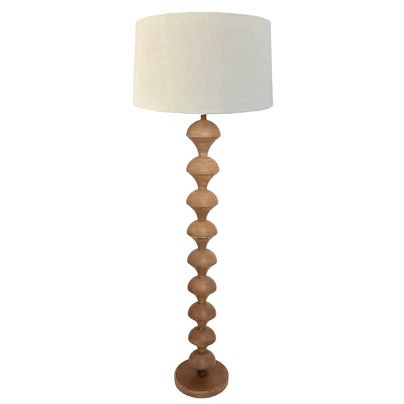 Art Et Lumiere Φωτιστικό Επιδαπέδιο Ξύλινο Natural-Λευκό Φ24x170εκ. Art Et Lumiere 11422 (Υλικό: Ξύλο, Χρώμα: Λευκό) - Art Et Lumiere - lumiere_11422