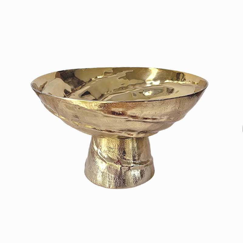 Διακοσμητικά Επιτραπέζια 24home - ΣΗΜΑΝΤΙΚΟ: Σε περίπτωση διαφοράς τιμής από το κατάστημα ισχύει παντα και μόνο η τιμή του καταστήματος Διακοσμητικό Μπωλ Με Πόδι Μεταλλικό Χρυσό 31x16εκ. Art