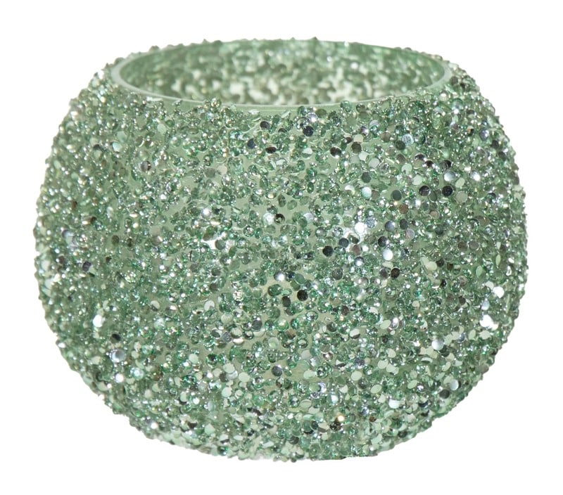 Art Et Lumiere Κηροπήγιο Γυάλινο 11x8,5εκ. Strass Green Art Et Lumiere 30533 (Υλικό: Γυαλί, Χρώμα: Πράσινο ) - Art Et Lumiere - lumiere_30533