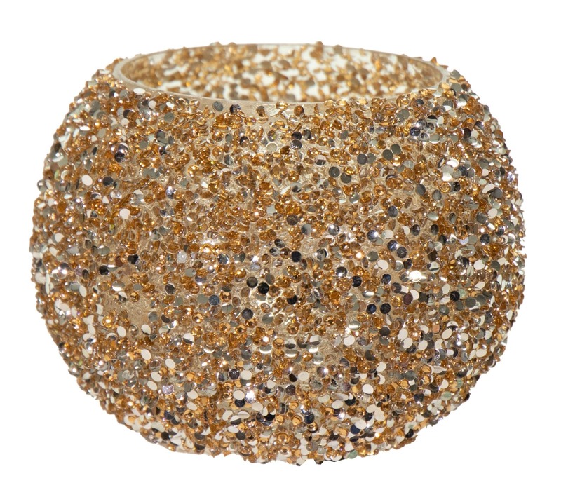 Κηροπήγιο Γυάλινο 16x12εκ. Strass Gold Art Et Lumiere 3