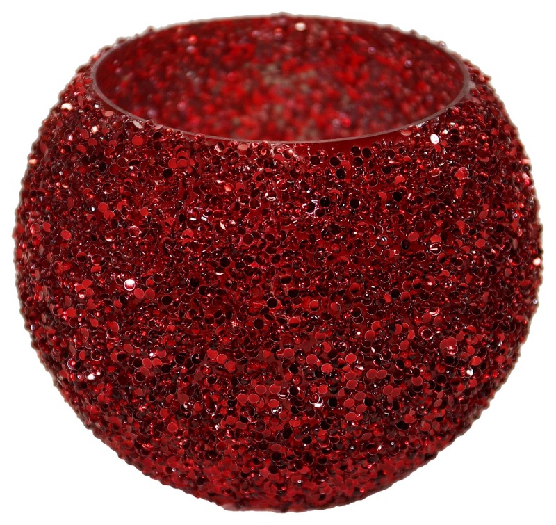 Art Et Lumiere Κηροπήγιο Γυάλινο 16x12εκ. Strass Red Art Et Lumiere 30537 (Υλικό: Γυαλί, Χρώμα: Κόκκινο) - Art Et Lumiere - lumiere_30537