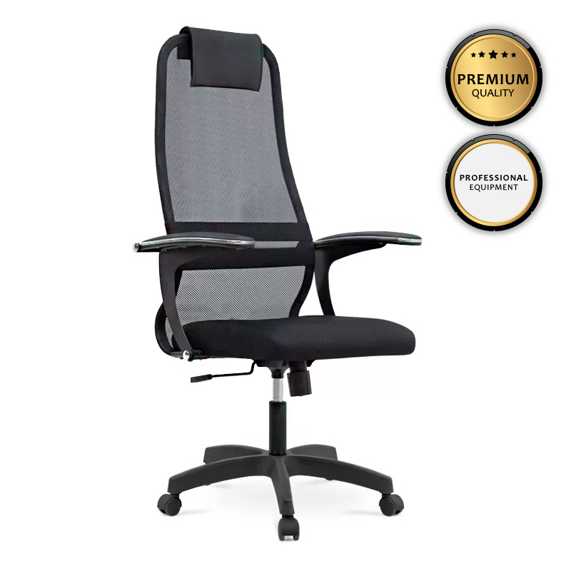 Καρέκλα γραφείου Sheriff Megapap με ύφασμα Mesh χρώμα μαύρο 66,5x70x123/133εκ.  – MegaPap – 0077696